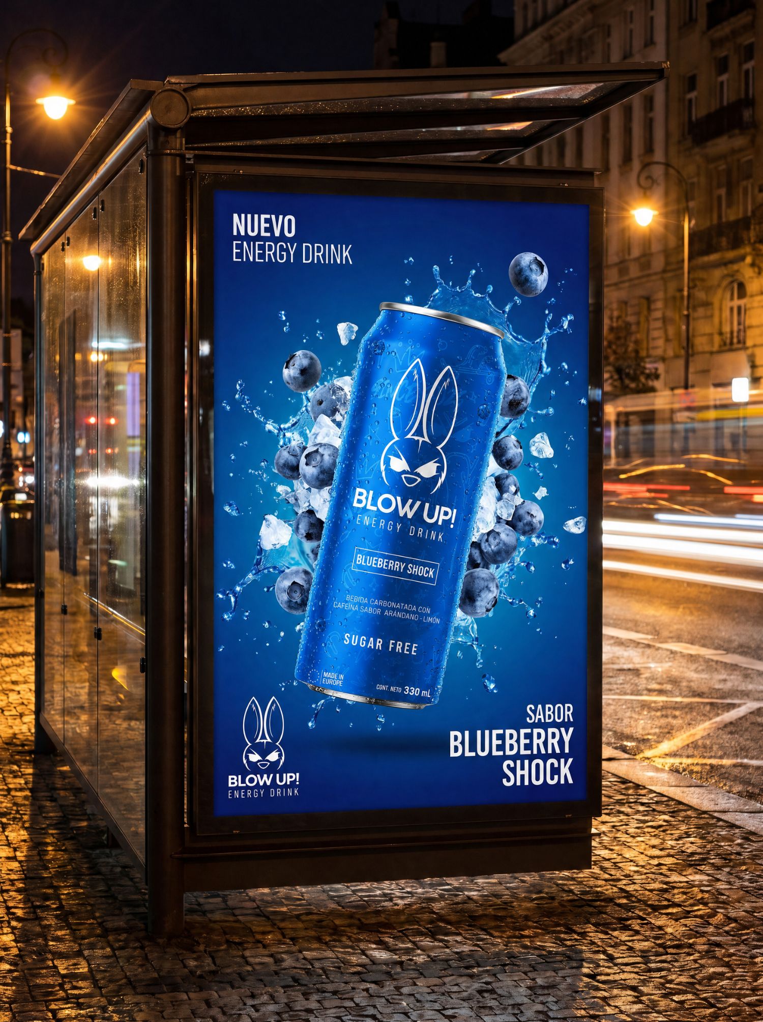 Mupi Blow Up! Blueberry Shock en la calle